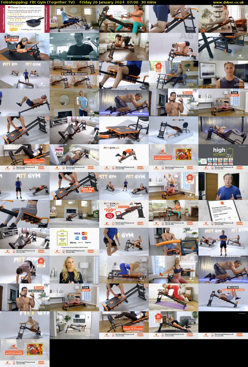 Teleshopping: Fitt Gym (Together TV) Friday 26 January 2024 07:00 - 07:30