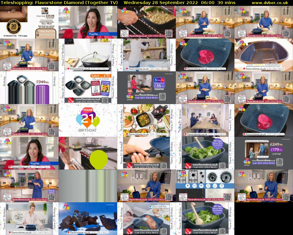 Teleshopping: Flavorstone Diamond (Together TV) Wednesday 28 September 2022 06:00 - 06:30