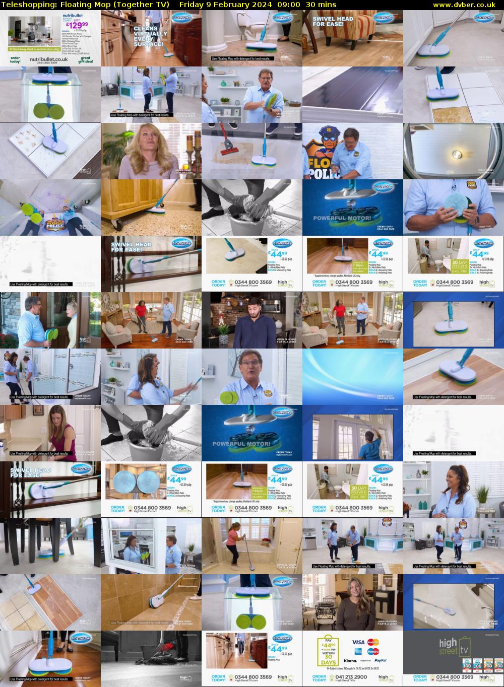 Teleshopping: Floating Mop (Together TV) Friday 9 February 2024 09:00 - 09:30