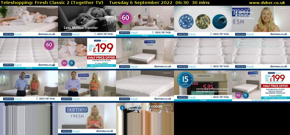 Teleshopping: Fresh Classic 2 (Together TV) Tuesday 6 September 2022 06:30 - 07:00