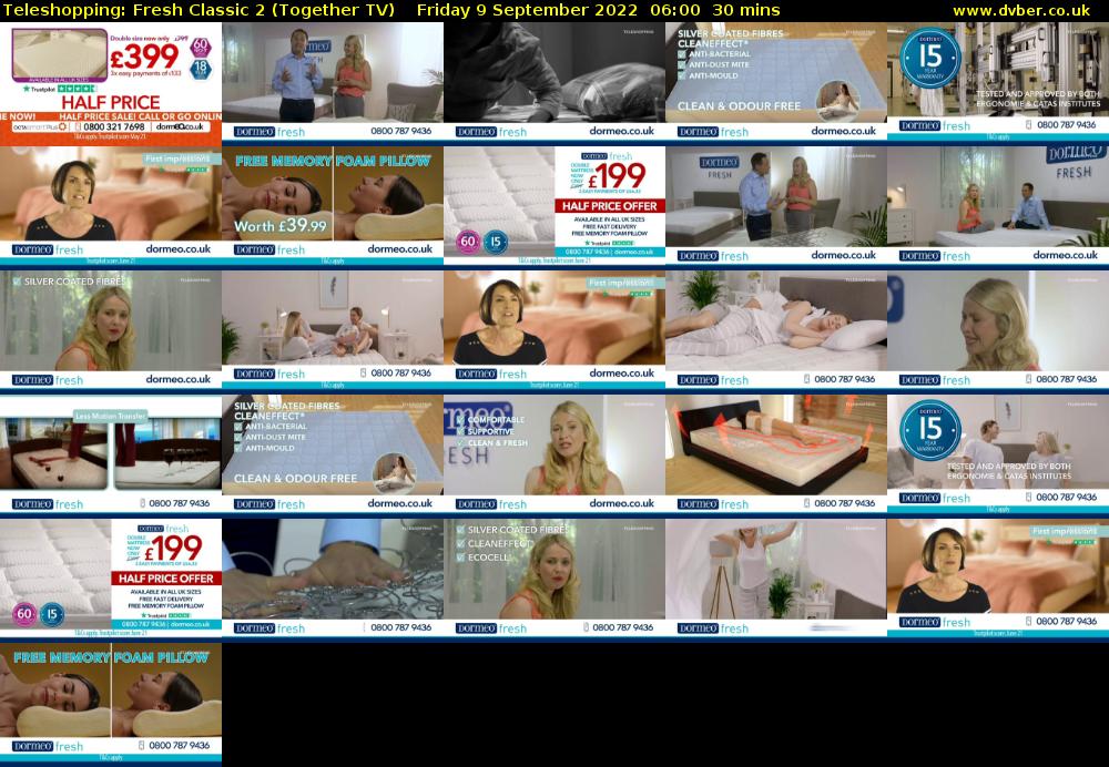 Teleshopping: Fresh Classic 2 (Together TV) Friday 9 September 2022 06:00 - 06:30
