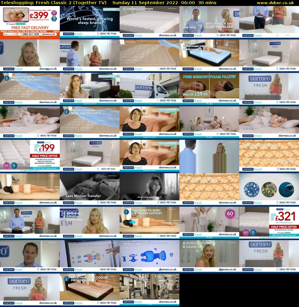Teleshopping: Fresh Classic 2 (Together TV) Sunday 11 September 2022 06:00 - 06:30