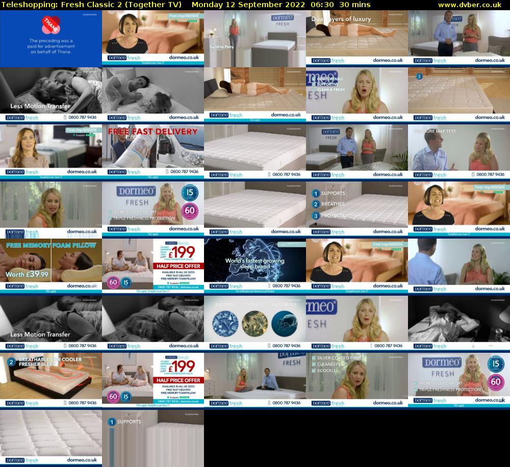 Teleshopping: Fresh Classic 2 (Together TV) Monday 12 September 2022 06:30 - 07:00