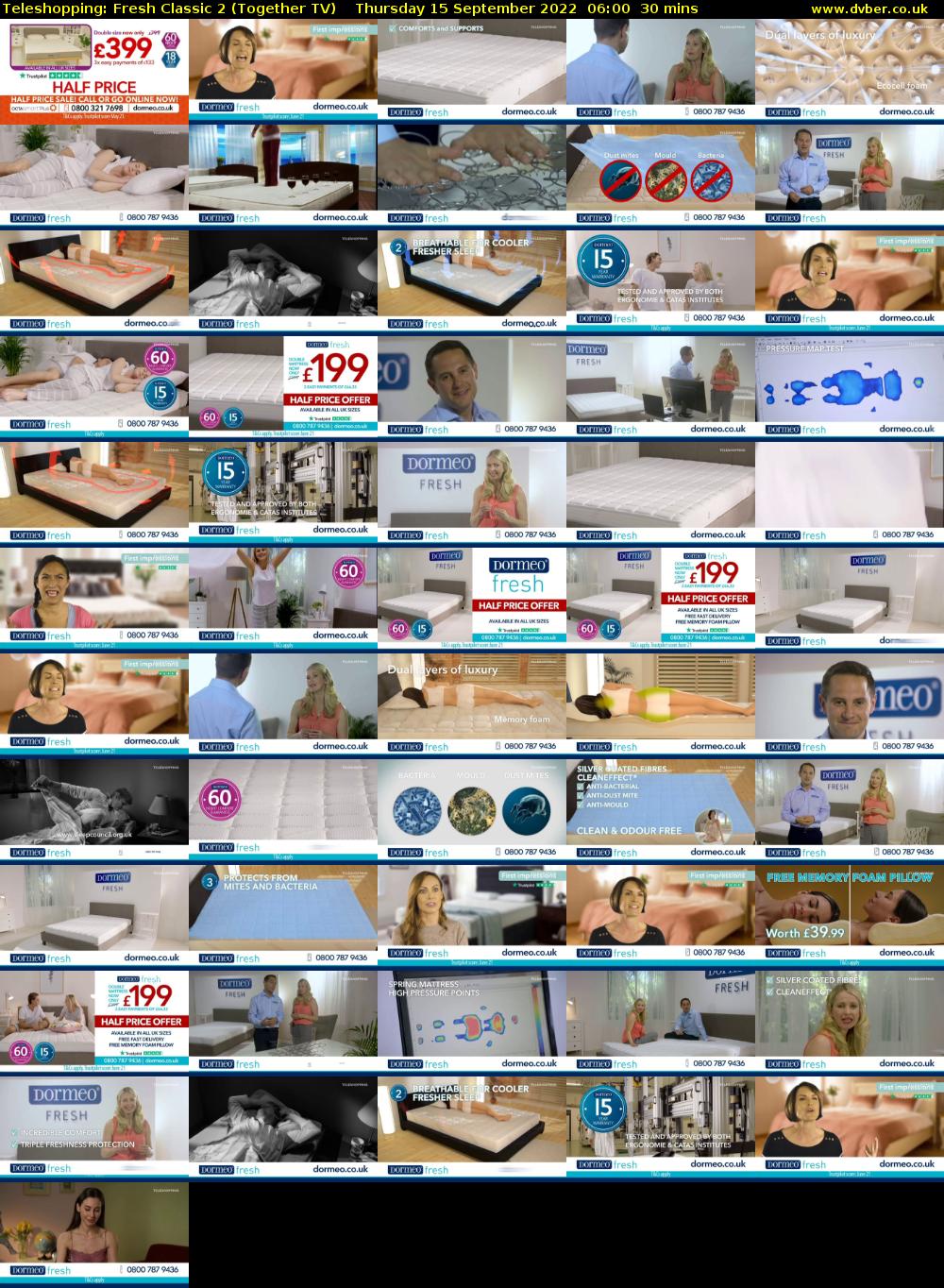Teleshopping: Fresh Classic 2 (Together TV) Thursday 15 September 2022 06:00 - 06:30