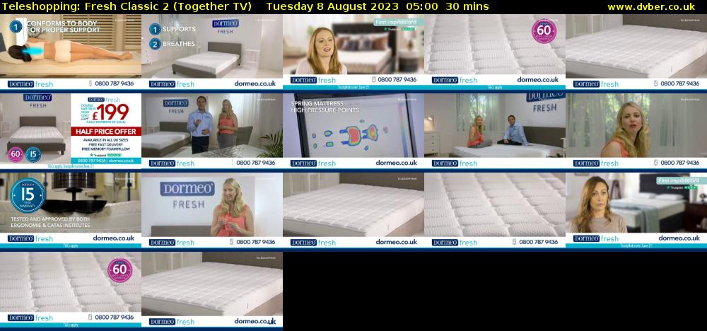 Teleshopping: Fresh Classic 2 (Together TV) Tuesday 8 August 2023 05:00 - 05:30