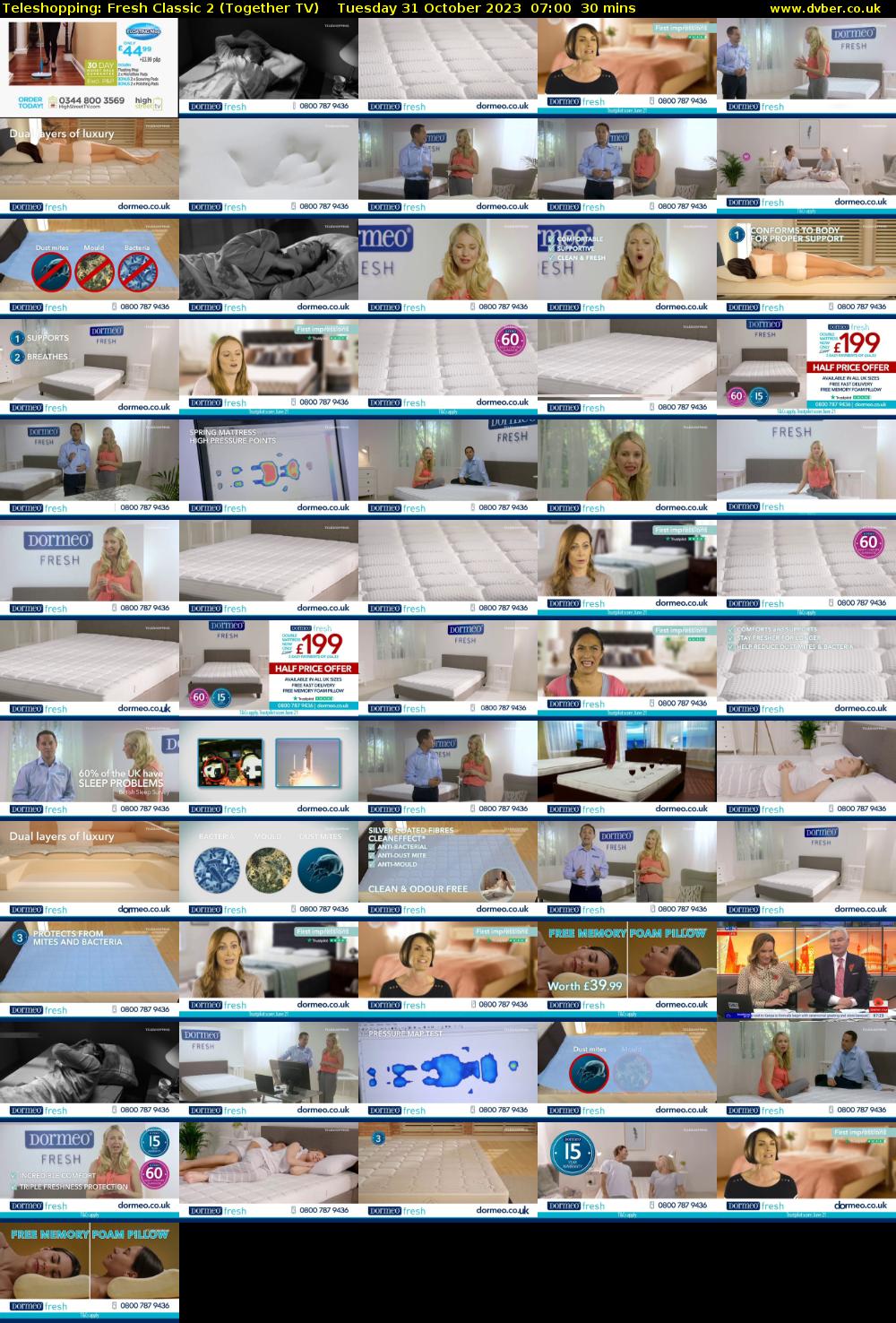 Teleshopping: Fresh Classic 2 (Together TV) Tuesday 31 October 2023 07:00 - 07:30