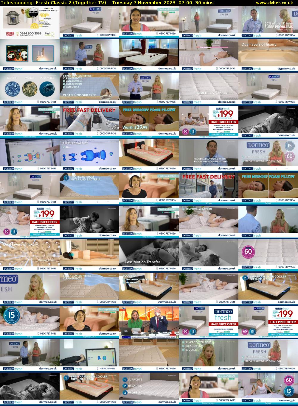 Teleshopping: Fresh Classic 2 (Together TV) Tuesday 7 November 2023 07:00 - 07:30