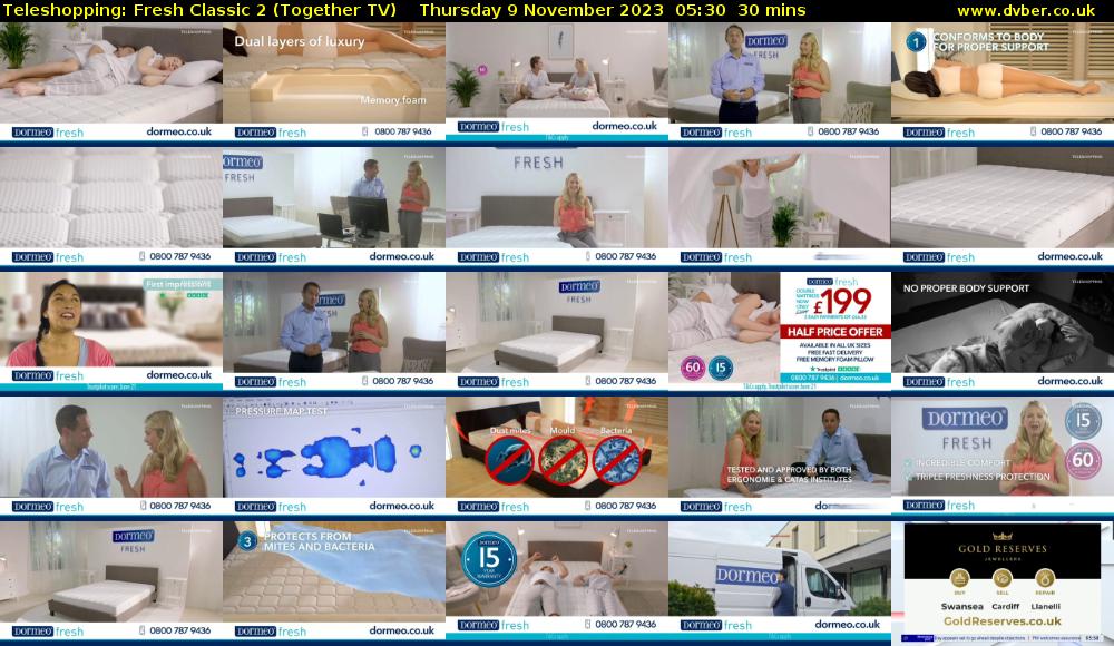 Teleshopping: Fresh Classic 2 (Together TV) Thursday 9 November 2023 05:30 - 06:00