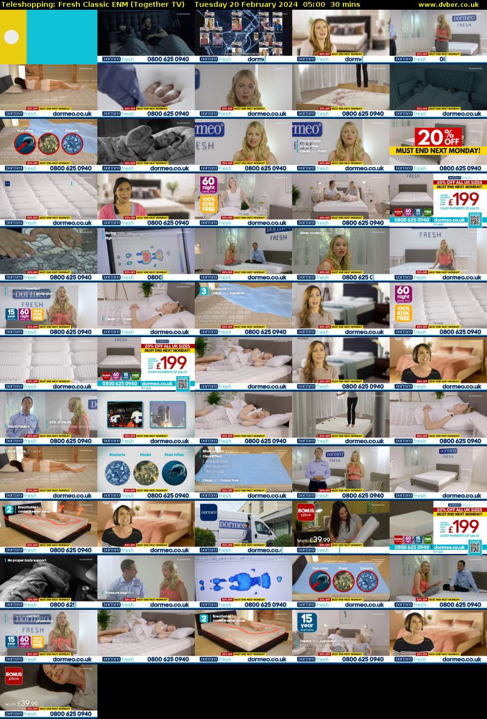 Teleshopping: Fresh Classic ENM (Together TV) Tuesday 20 February 2024 05:00 - 05:30