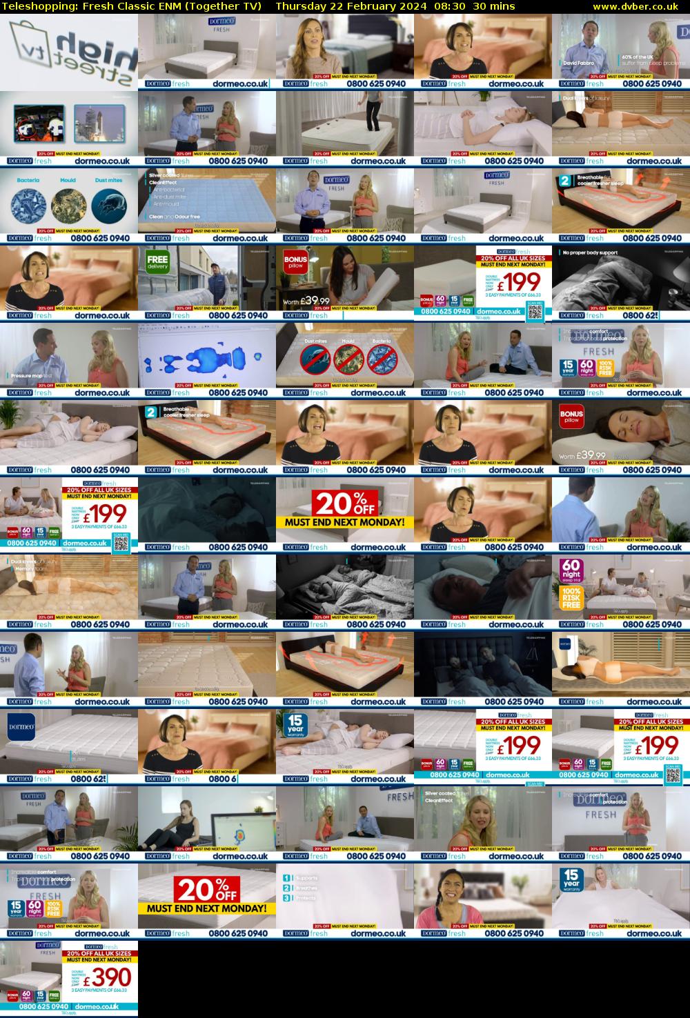 Teleshopping: Fresh Classic ENM (Together TV) Thursday 22 February 2024 08:30 - 09:00