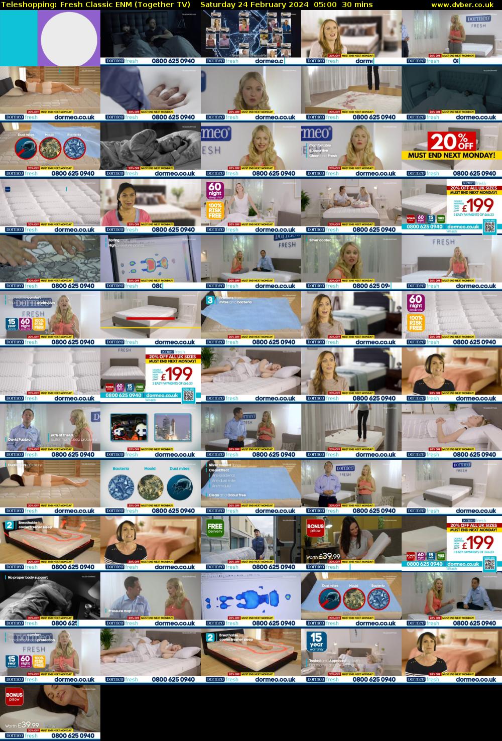Teleshopping: Fresh Classic ENM (Together TV) Saturday 24 February 2024 05:00 - 05:30