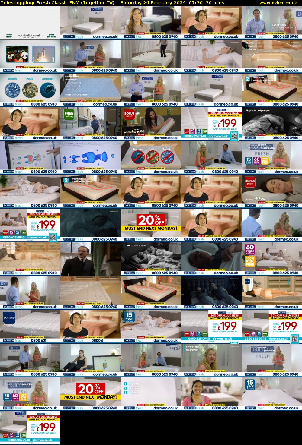 Teleshopping: Fresh Classic ENM (Together TV) Saturday 24 February 2024 07:30 - 08:00