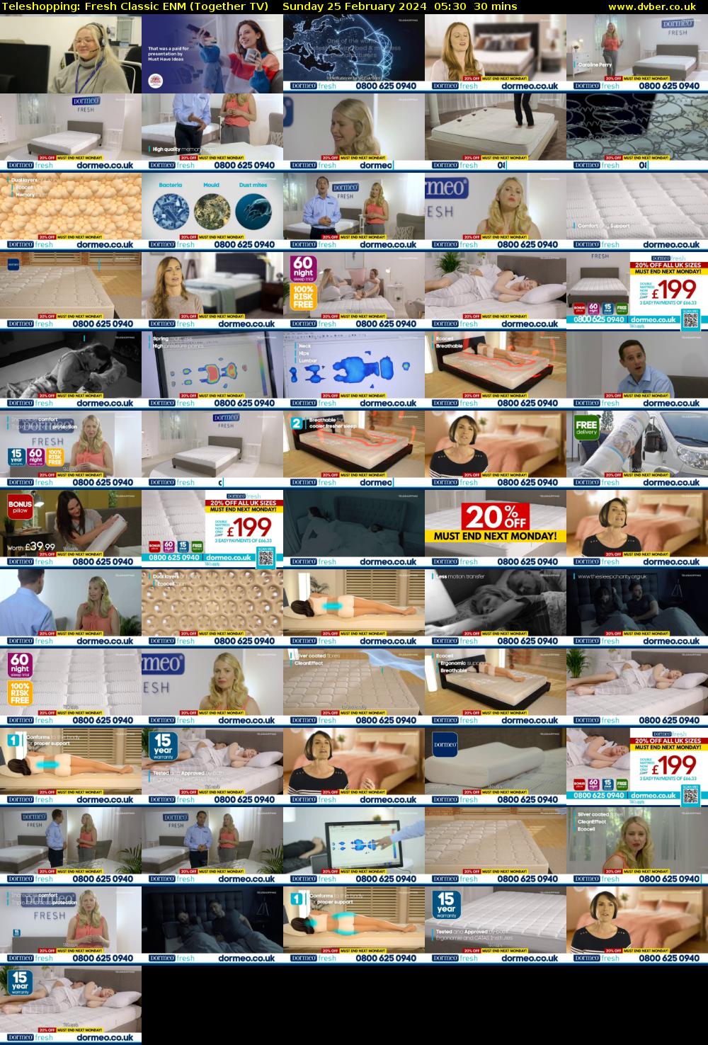 Teleshopping: Fresh Classic ENM (Together TV) Sunday 25 February 2024 05:30 - 06:00