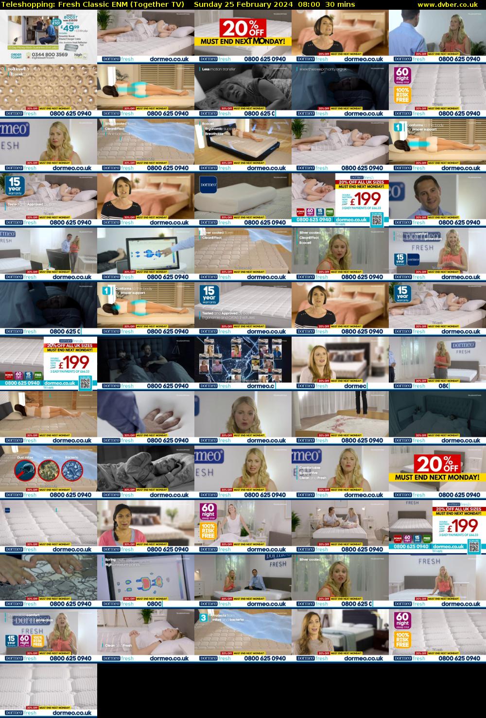 Teleshopping: Fresh Classic ENM (Together TV) Sunday 25 February 2024 08:00 - 08:30