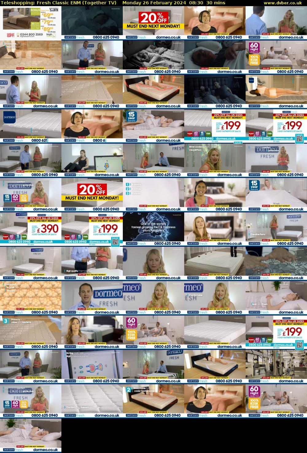 Teleshopping: Fresh Classic ENM (Together TV) Monday 26 February 2024 08:30 - 09:00
