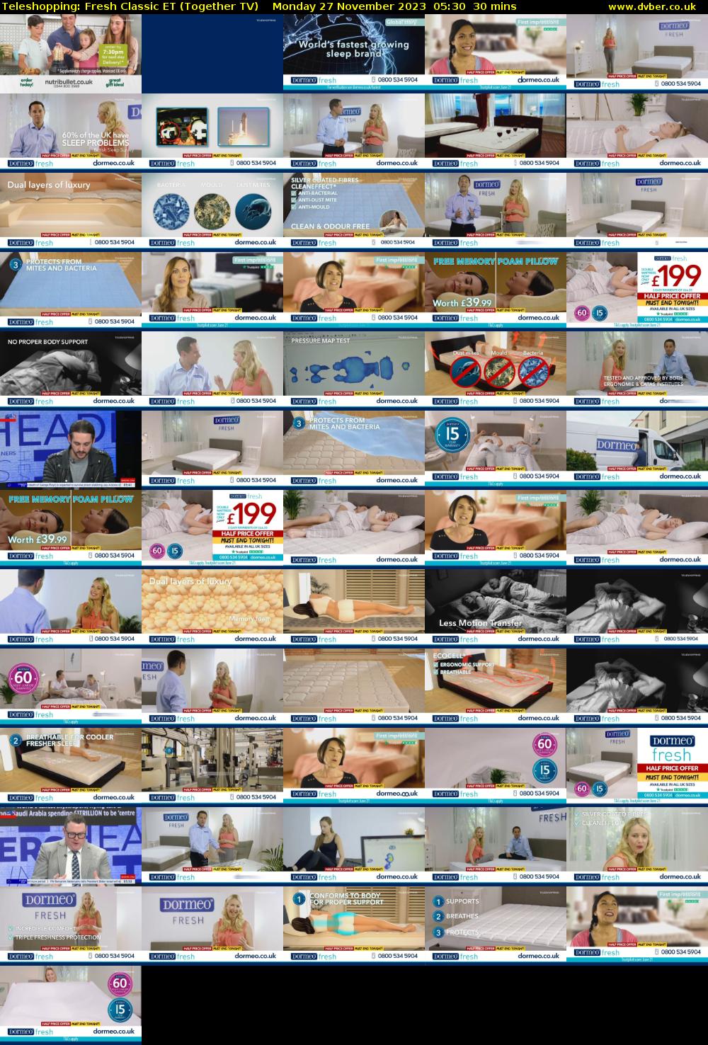 Teleshopping: Fresh Classic ET (Together TV) Monday 27 November 2023 05:30 - 06:00