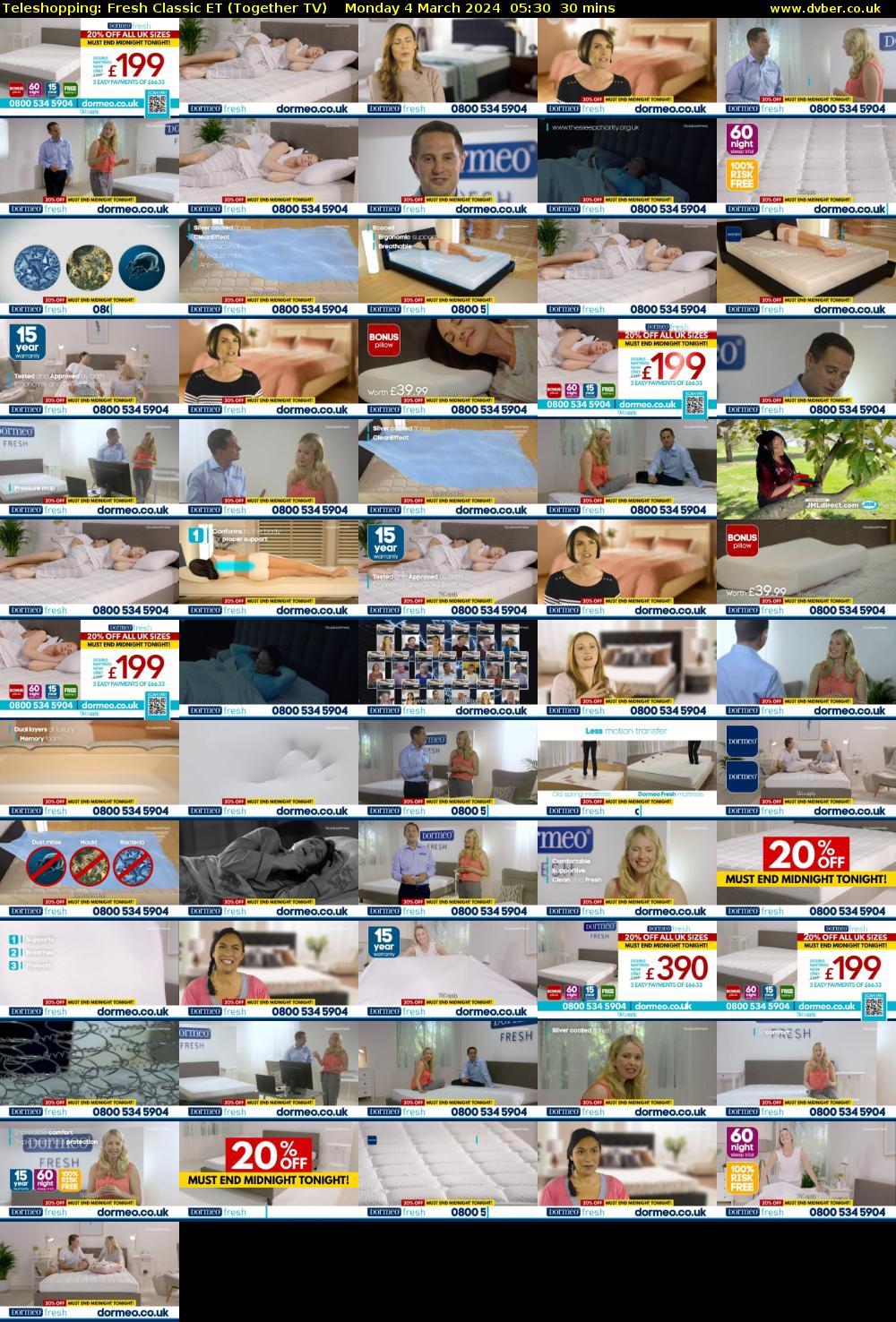 Teleshopping: Fresh Classic ET (Together TV) Monday 4 March 2024 05:30 - 06:00