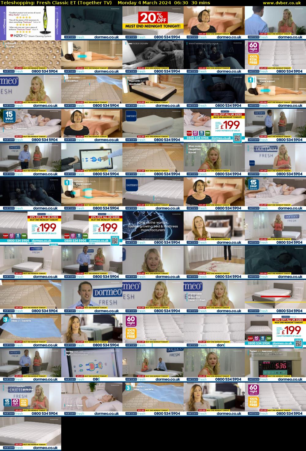 Teleshopping: Fresh Classic ET (Together TV) Monday 4 March 2024 06:30 - 07:00