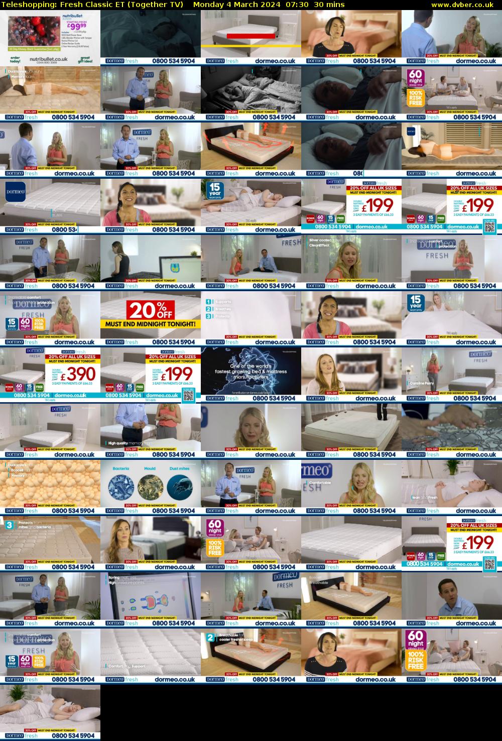 Teleshopping: Fresh Classic ET (Together TV) Monday 4 March 2024 07:30 - 08:00