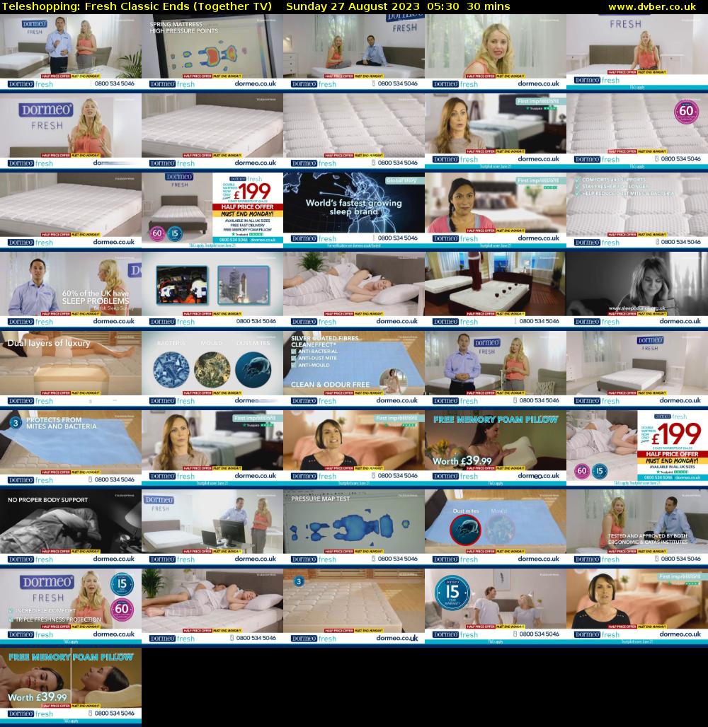 Teleshopping: Fresh Classic Ends (Together TV) Sunday 27 August 2023 05:30 - 06:00