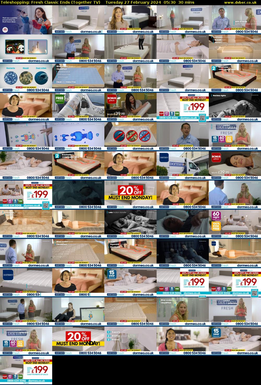 Teleshopping: Fresh Classic Ends (Together TV) Tuesday 27 February 2024 05:30 - 06:00