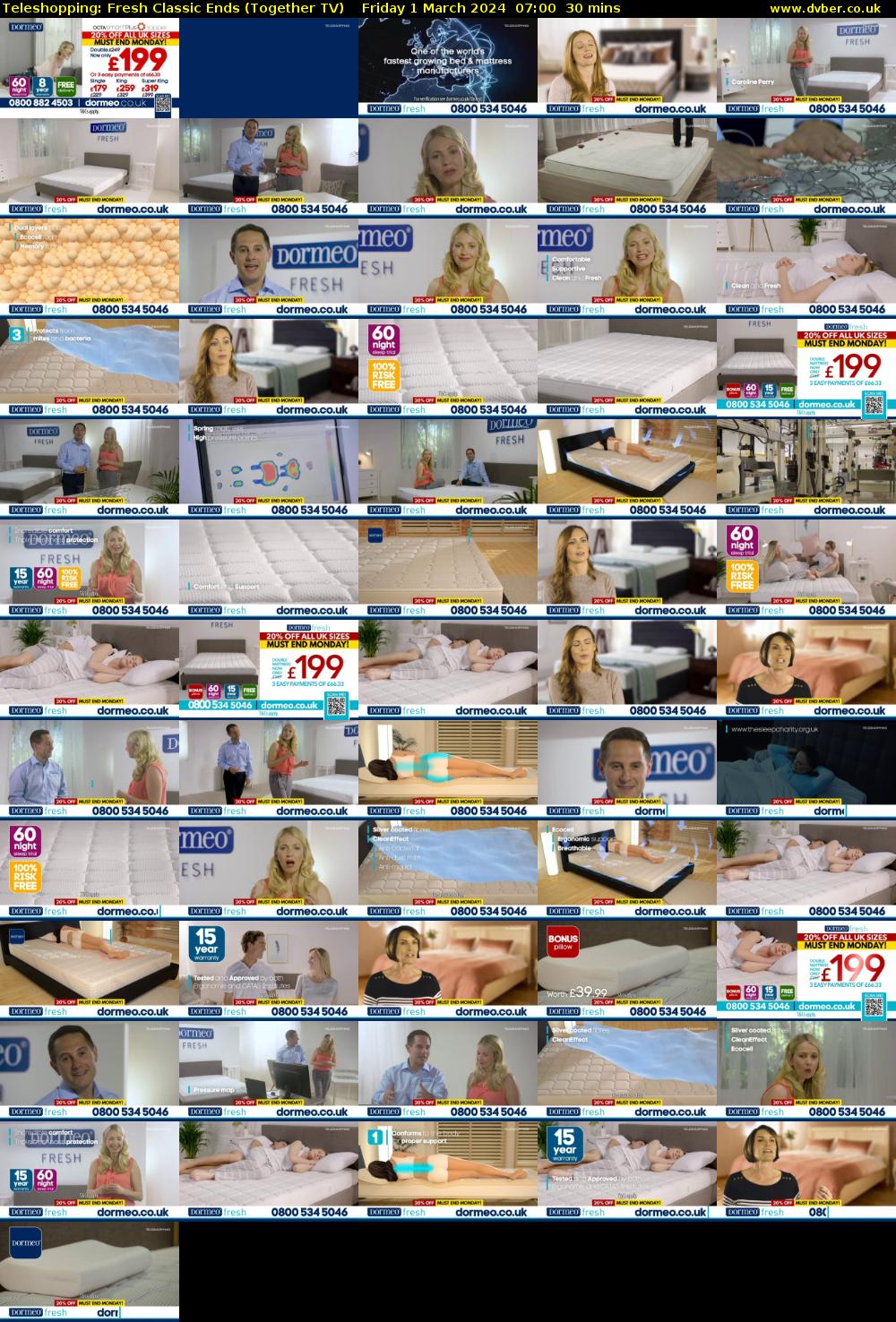 Teleshopping: Fresh Classic Ends (Together TV) Friday 1 March 2024 07:00 - 07:30