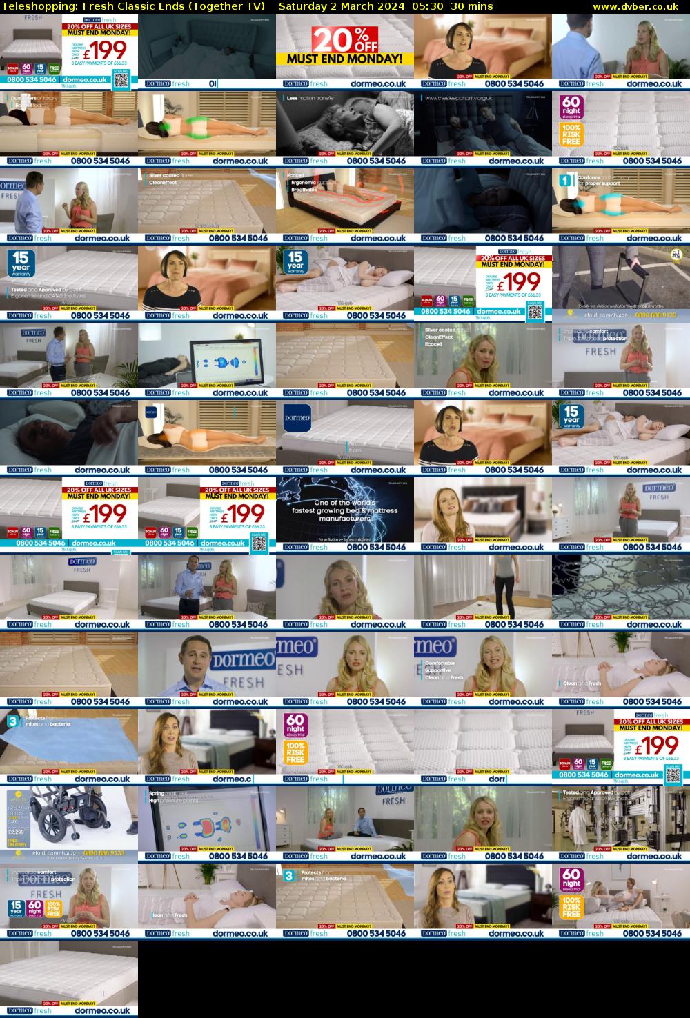 Teleshopping: Fresh Classic Ends (Together TV) Saturday 2 March 2024 05:30 - 06:00