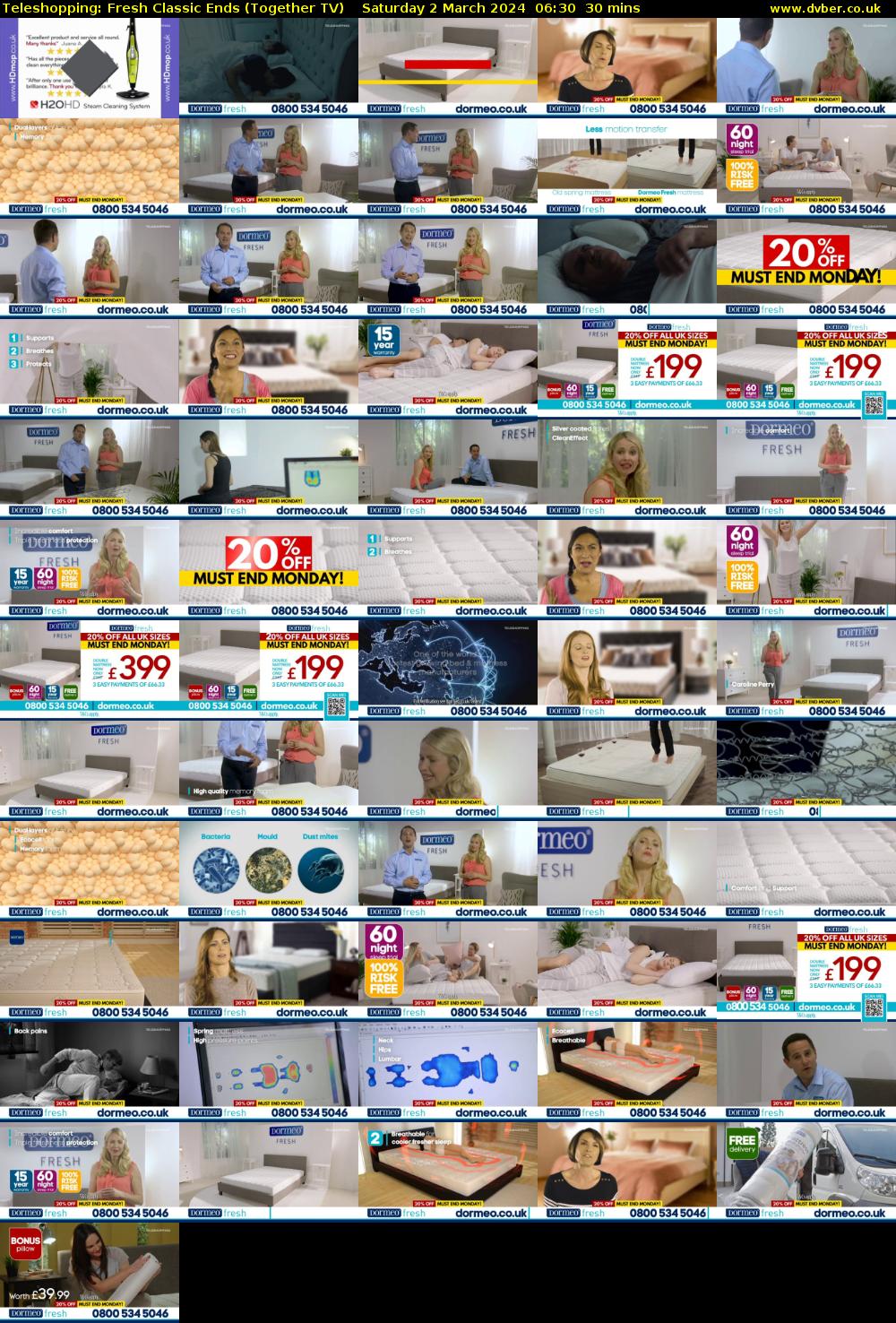 Teleshopping: Fresh Classic Ends (Together TV) Saturday 2 March 2024 06:30 - 07:00