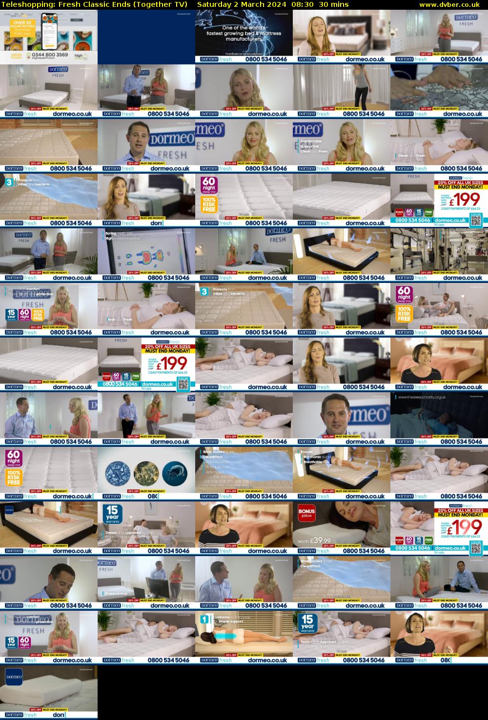 Teleshopping: Fresh Classic Ends (Together TV) Saturday 2 March 2024 08:30 - 09:00