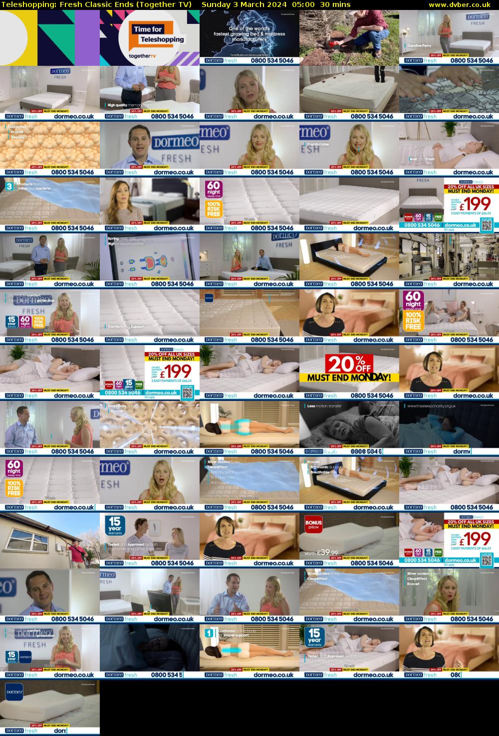 Teleshopping: Fresh Classic Ends (Together TV) Sunday 3 March 2024 05:00 - 05:30
