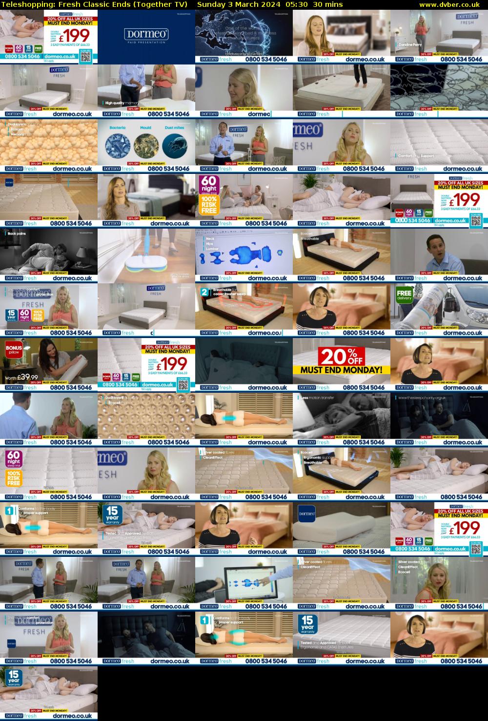Teleshopping: Fresh Classic Ends (Together TV) Sunday 3 March 2024 05:30 - 06:00