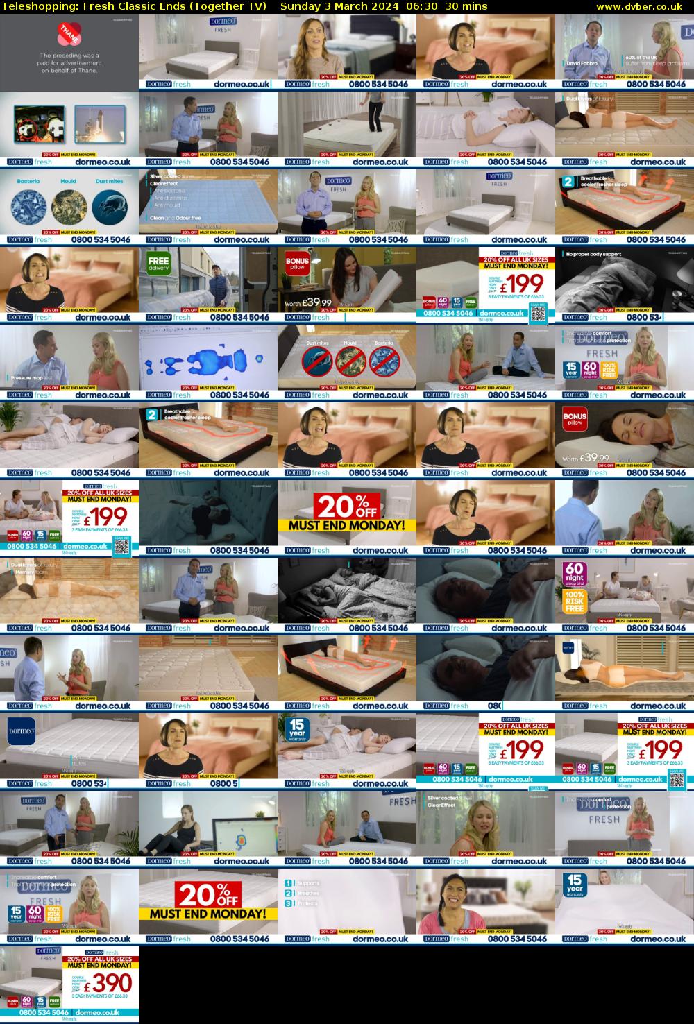 Teleshopping: Fresh Classic Ends (Together TV) Sunday 3 March 2024 06:30 - 07:00