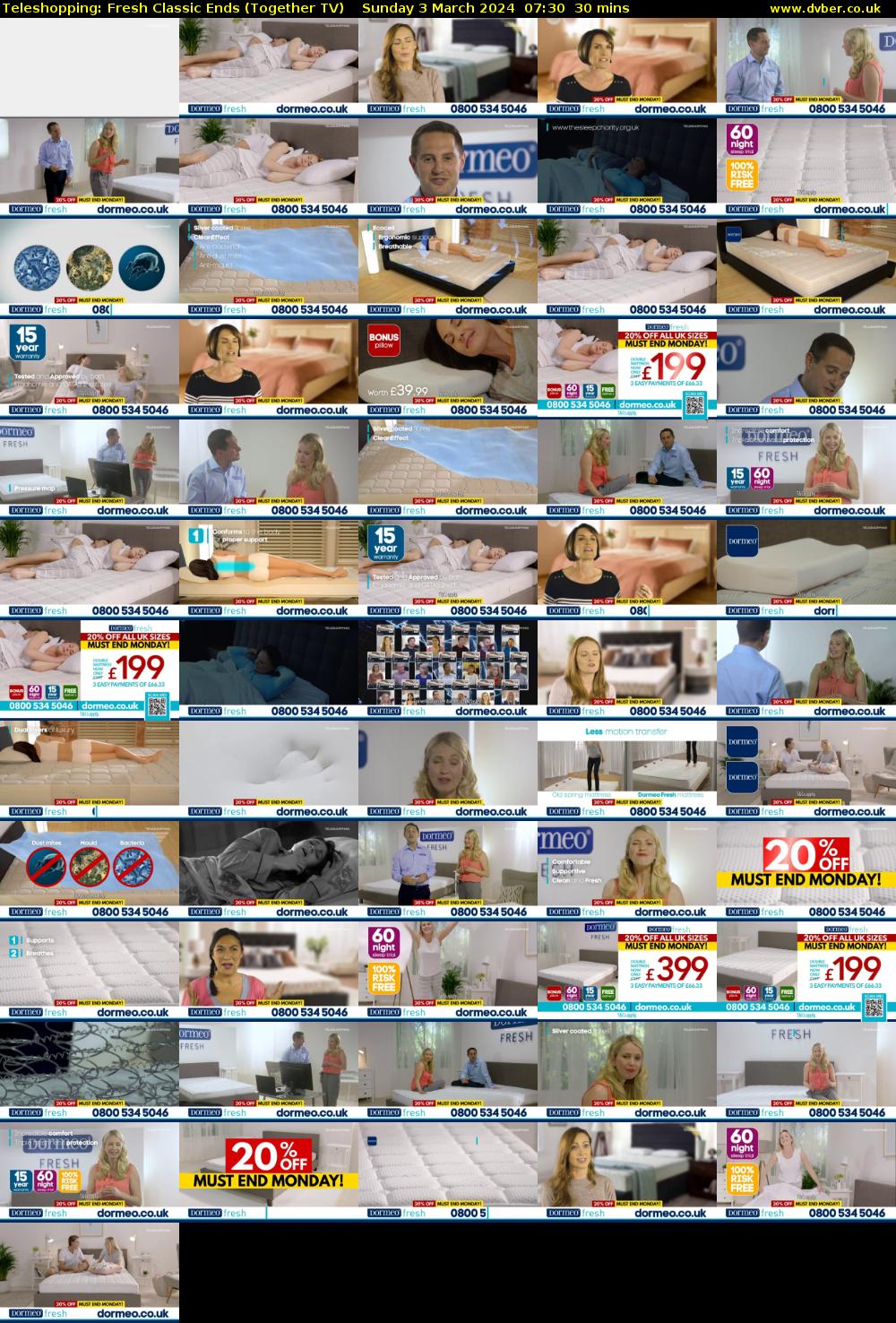 Teleshopping: Fresh Classic Ends (Together TV) Sunday 3 March 2024 07:30 - 08:00