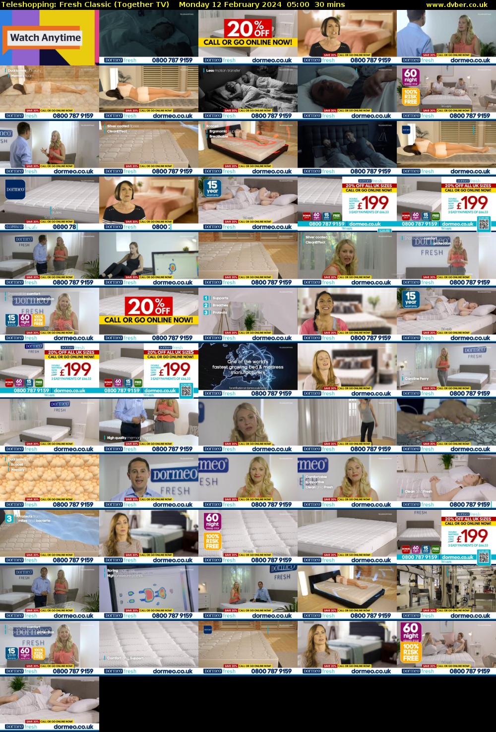 Teleshopping: Fresh Classic (Together TV) Monday 12 February 2024 05:00 - 05:30