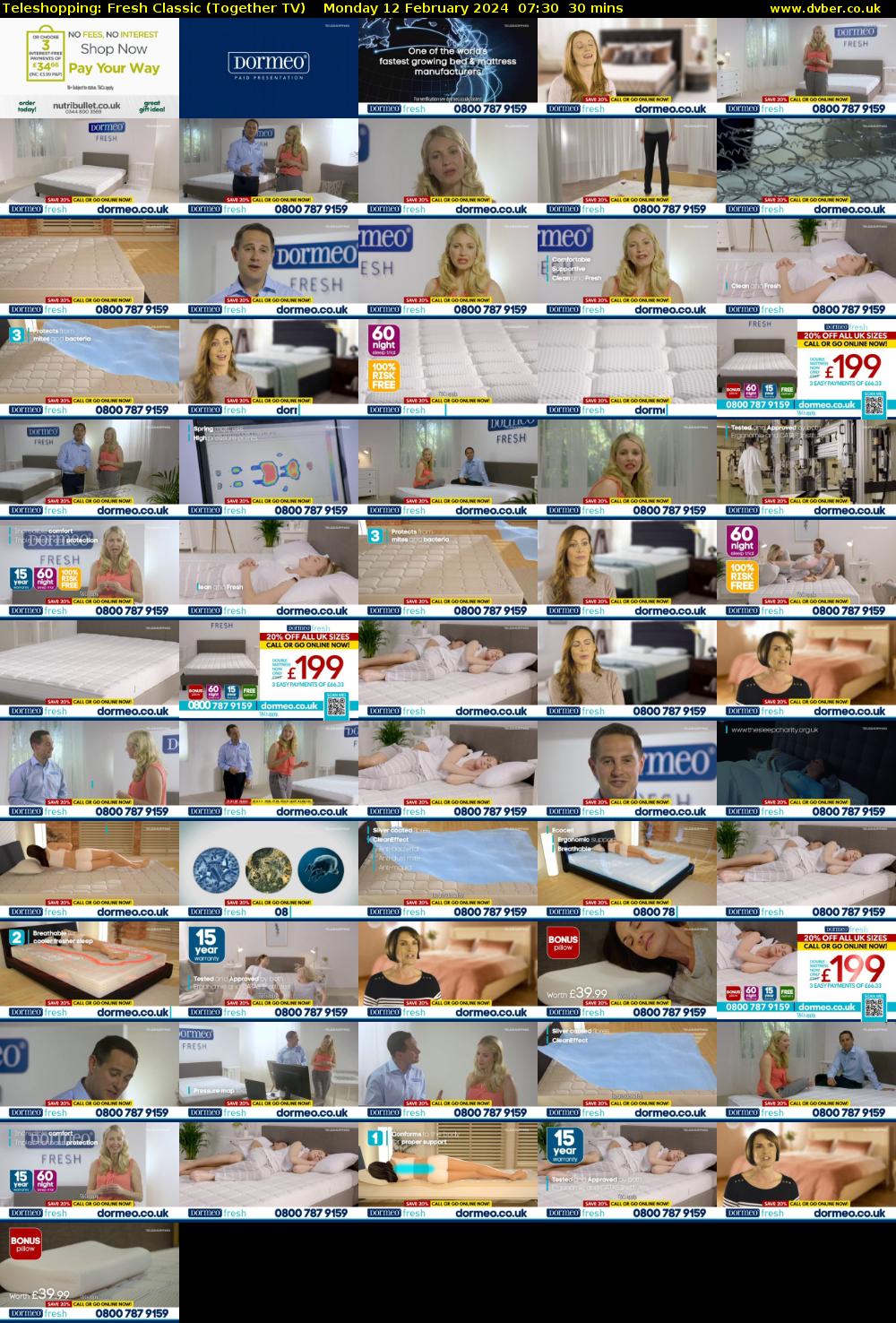 Teleshopping: Fresh Classic (Together TV) Monday 12 February 2024 07:30 - 08:00
