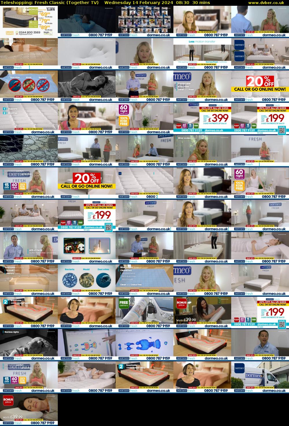 Teleshopping: Fresh Classic (Together TV) Wednesday 14 February 2024 08:30 - 09:00