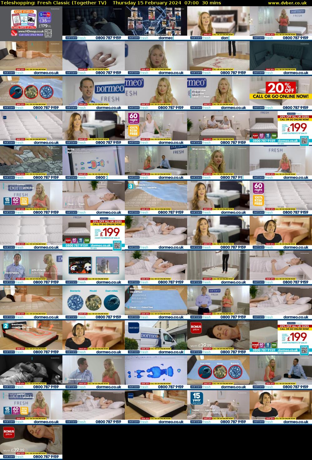 Teleshopping: Fresh Classic (Together TV) Thursday 15 February 2024 07:00 - 07:30