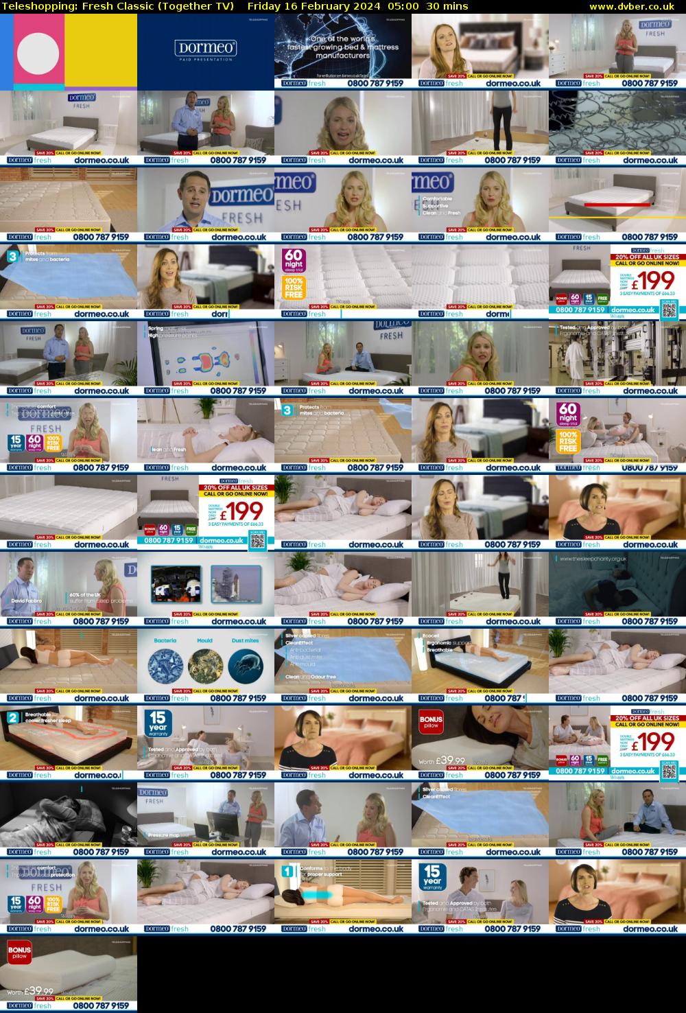 Teleshopping: Fresh Classic (Together TV) Friday 16 February 2024 05:00 - 05:30