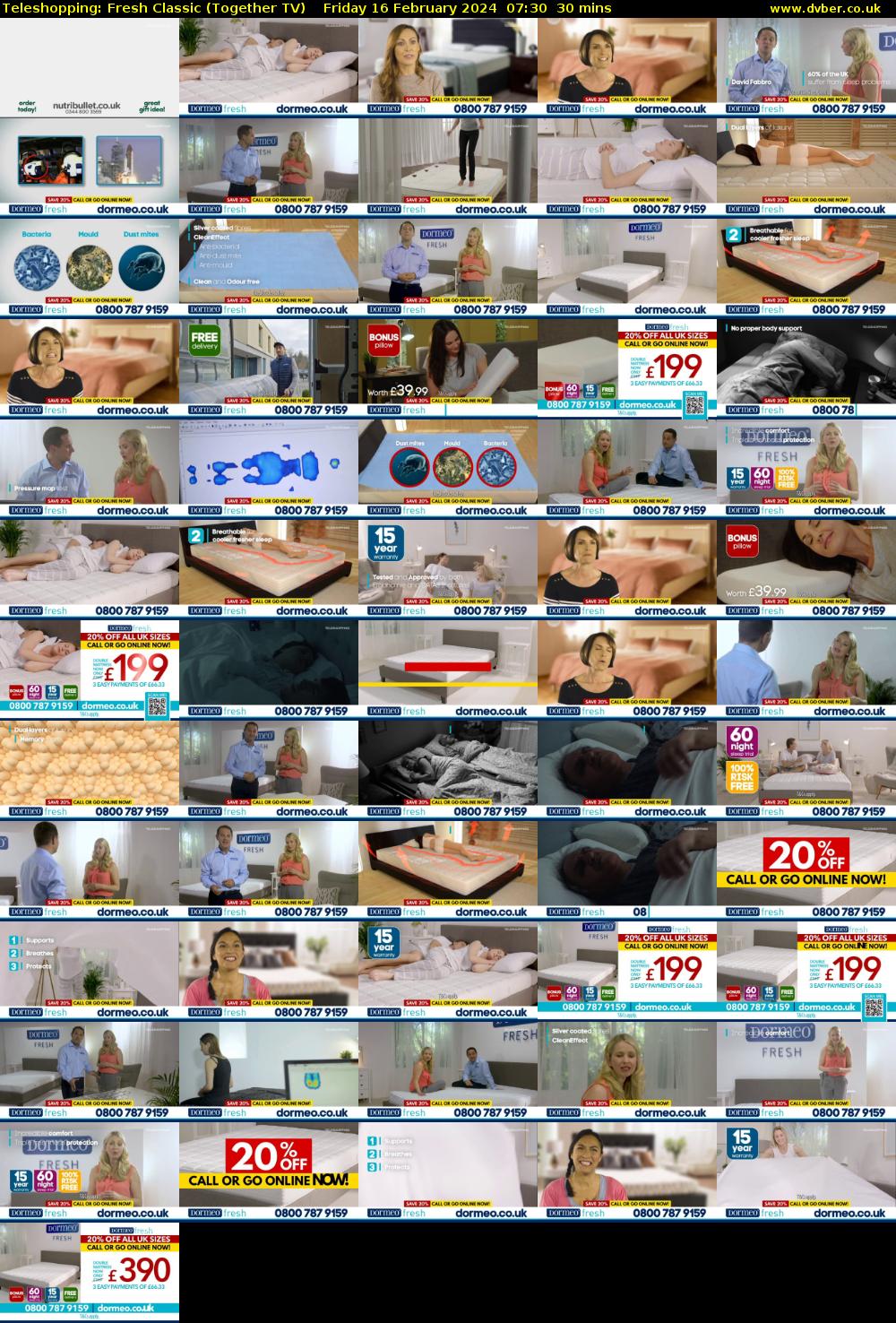 Teleshopping: Fresh Classic (Together TV) Friday 16 February 2024 07:30 - 08:00