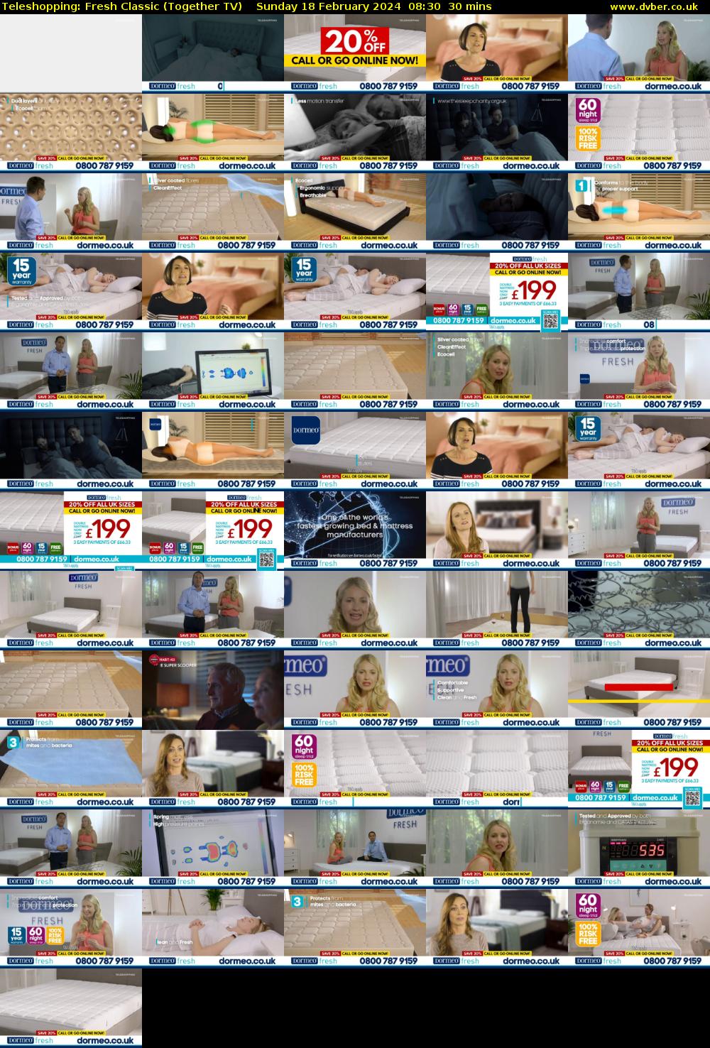 Teleshopping: Fresh Classic (Together TV) Sunday 18 February 2024 08:30 - 09:00