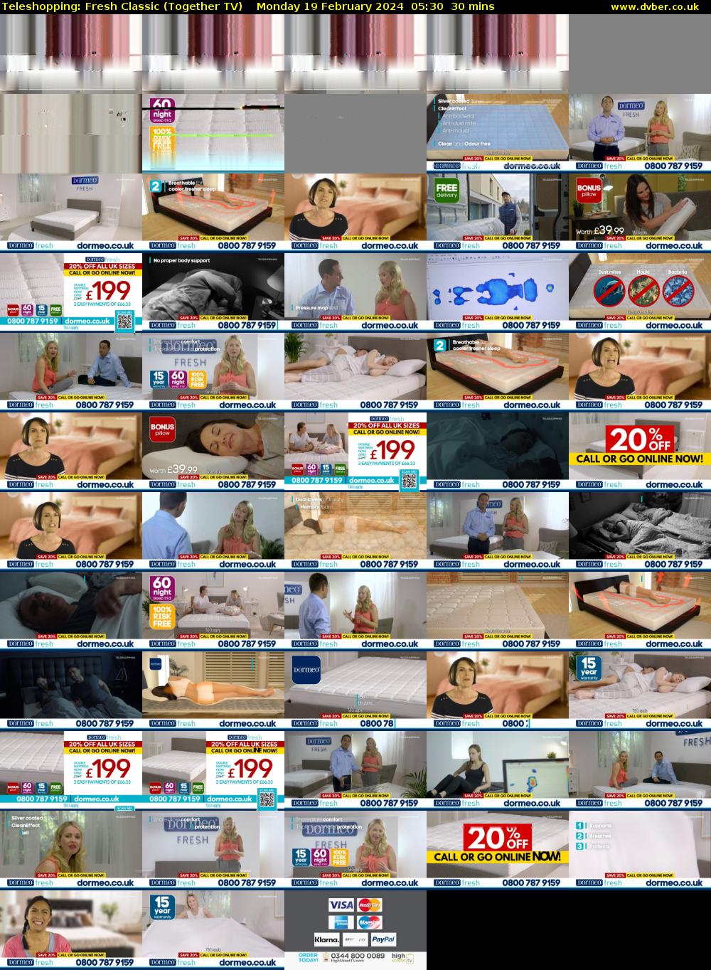 Teleshopping: Fresh Classic (Together TV) Monday 19 February 2024 05:30 - 06:00