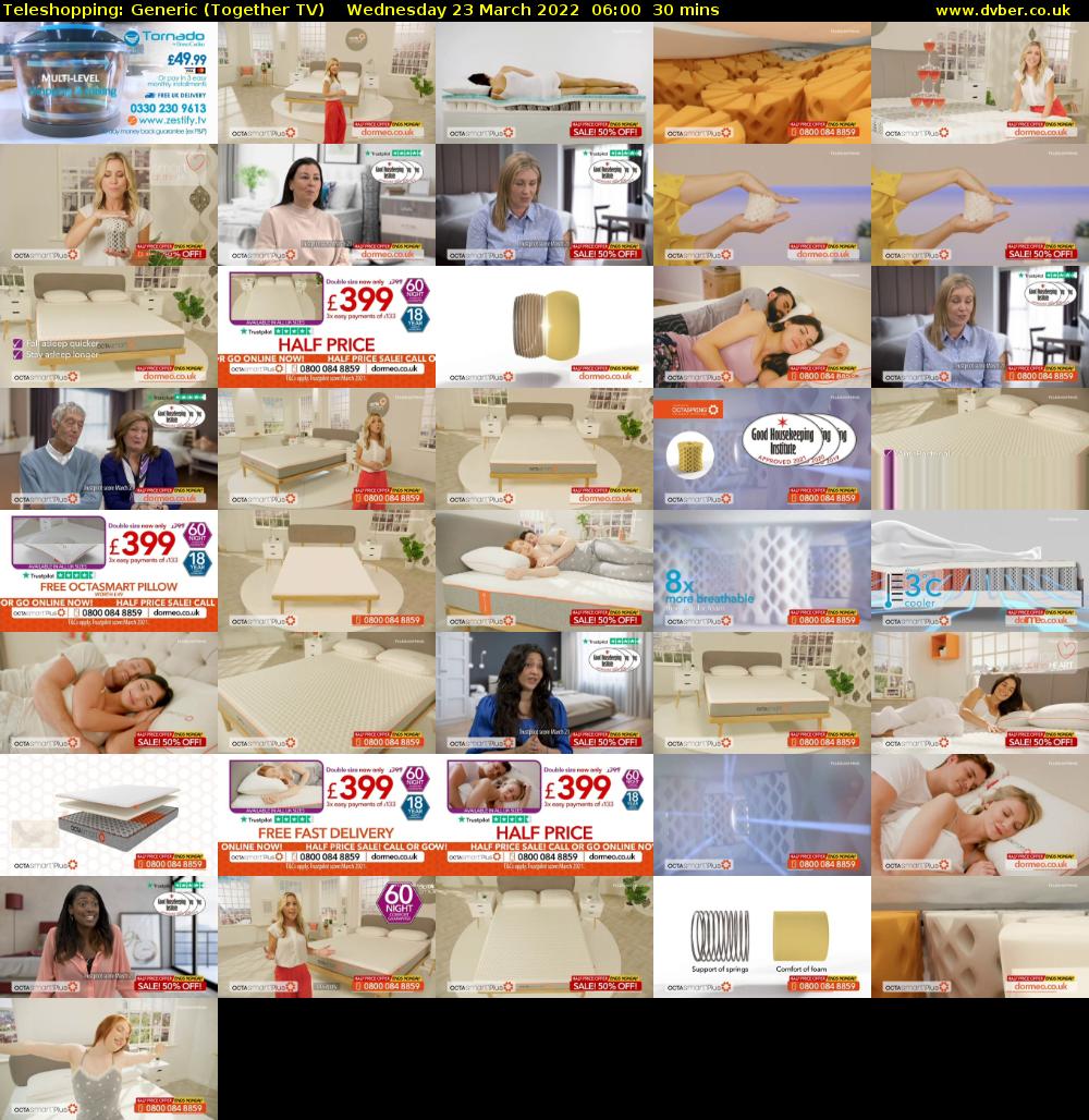 Teleshopping: Generic (Together TV) Wednesday 23 March 2022 06:00 - 06:30