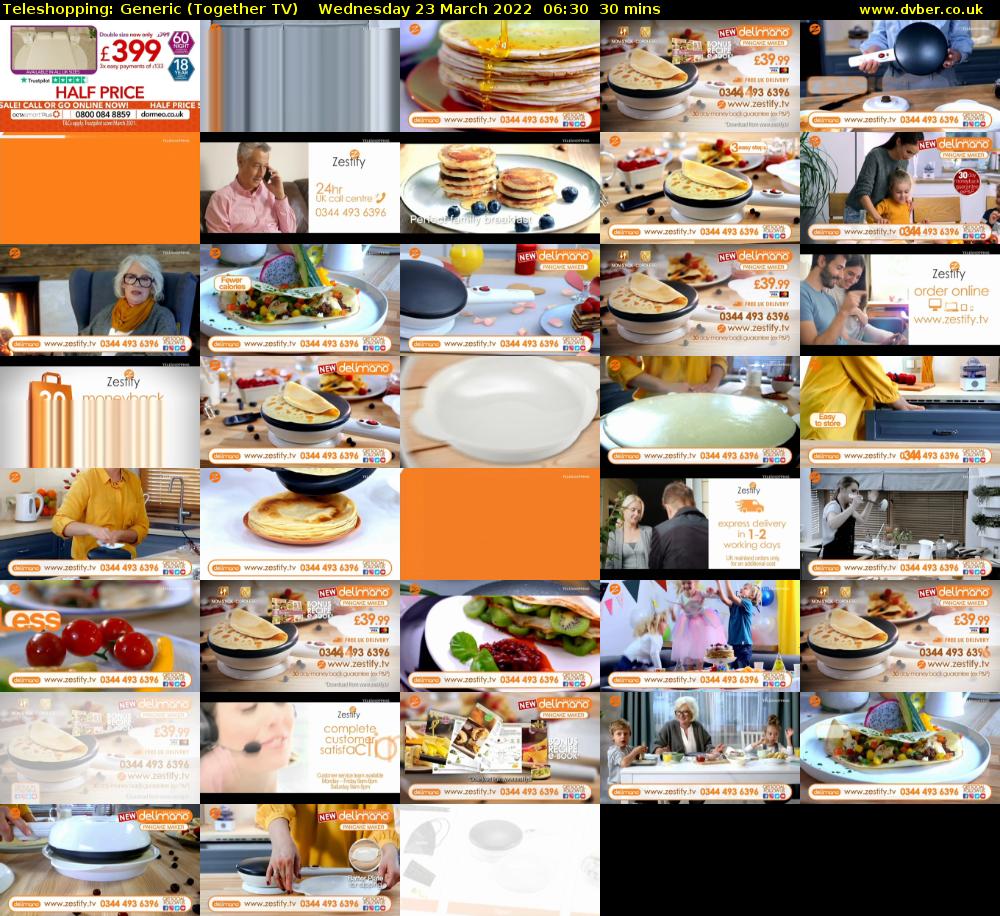 Teleshopping: Generic (Together TV) Wednesday 23 March 2022 06:30 - 07:00