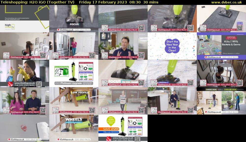 Teleshopping: H2O iGO (Together TV) Friday 17 February 2023 08:30 - 09:00