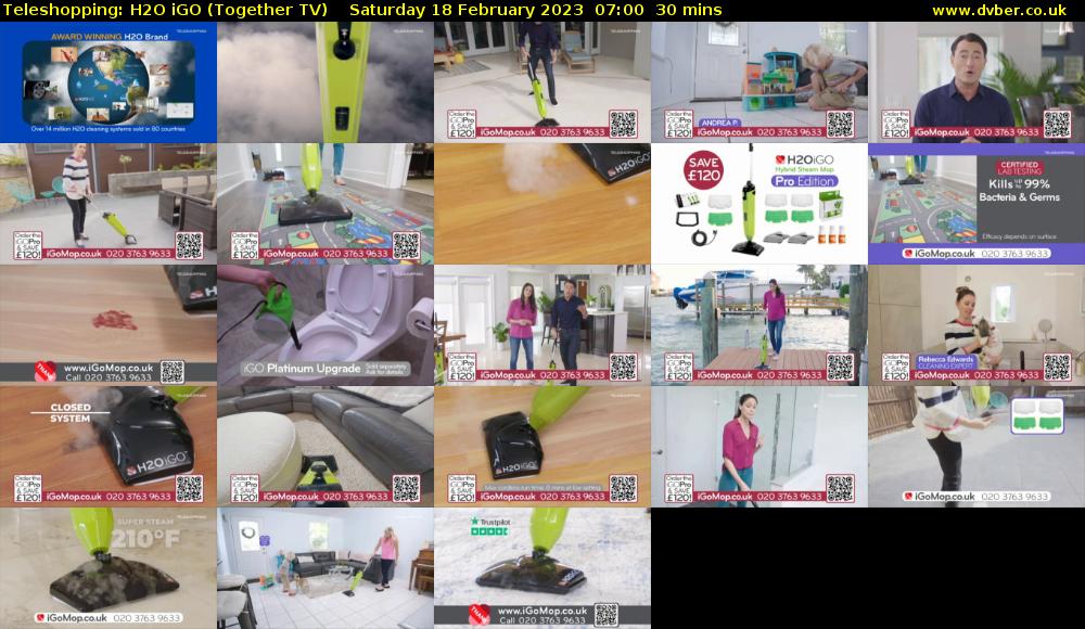 Teleshopping: H2O iGO (Together TV) Saturday 18 February 2023 07:00 - 07:30