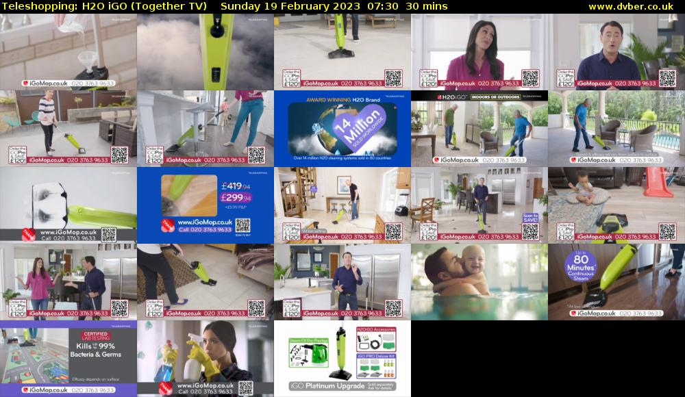Teleshopping: H2O iGO (Together TV) Sunday 19 February 2023 07:30 - 08:00