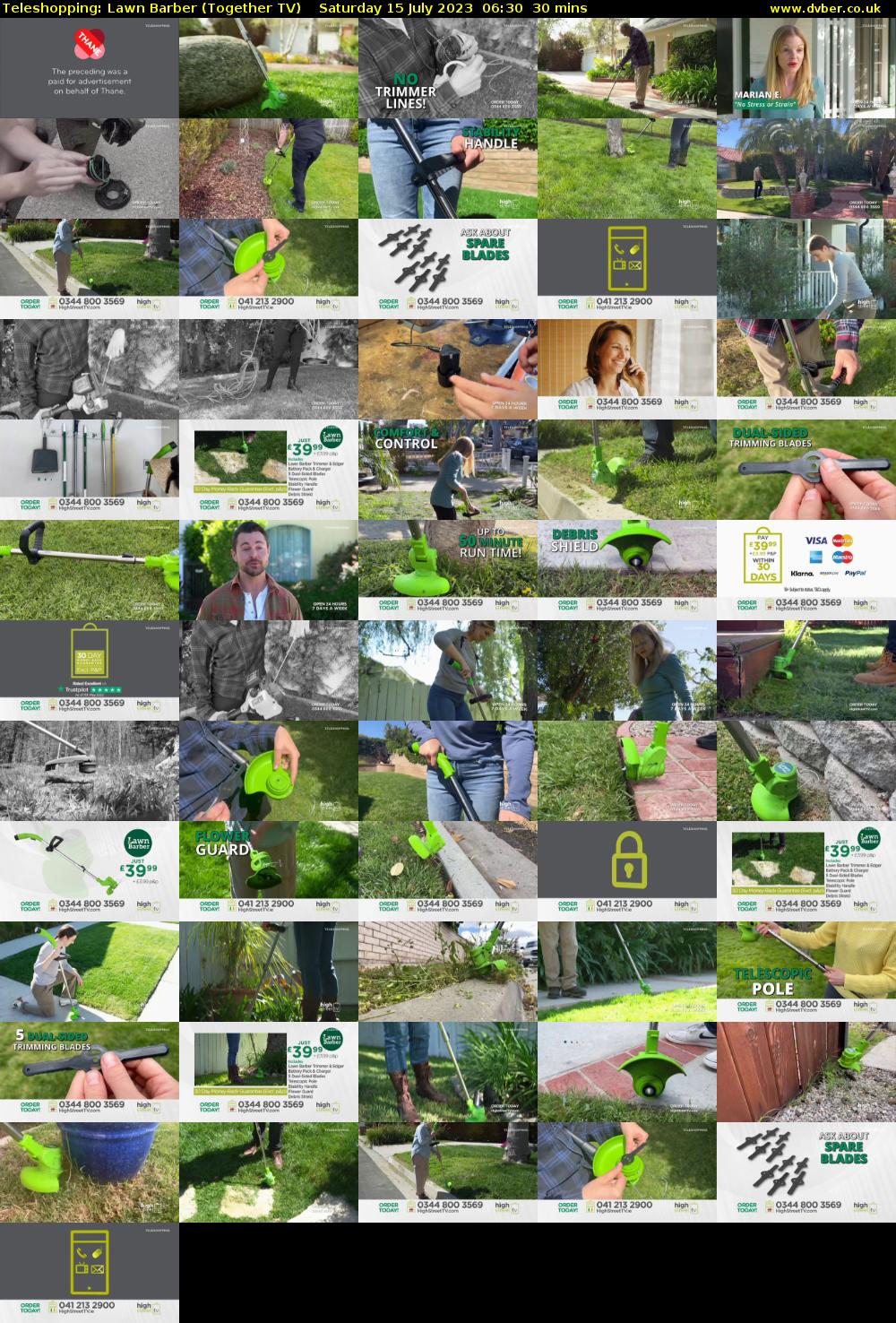 Teleshopping: Lawn Barber (Together TV) Saturday 15 July 2023 06:30 - 07:00