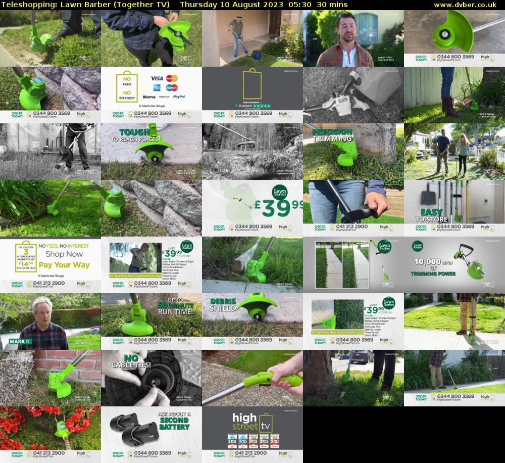 Teleshopping: Lawn Barber (Together TV) Thursday 10 August 2023 05:30 - 06:00