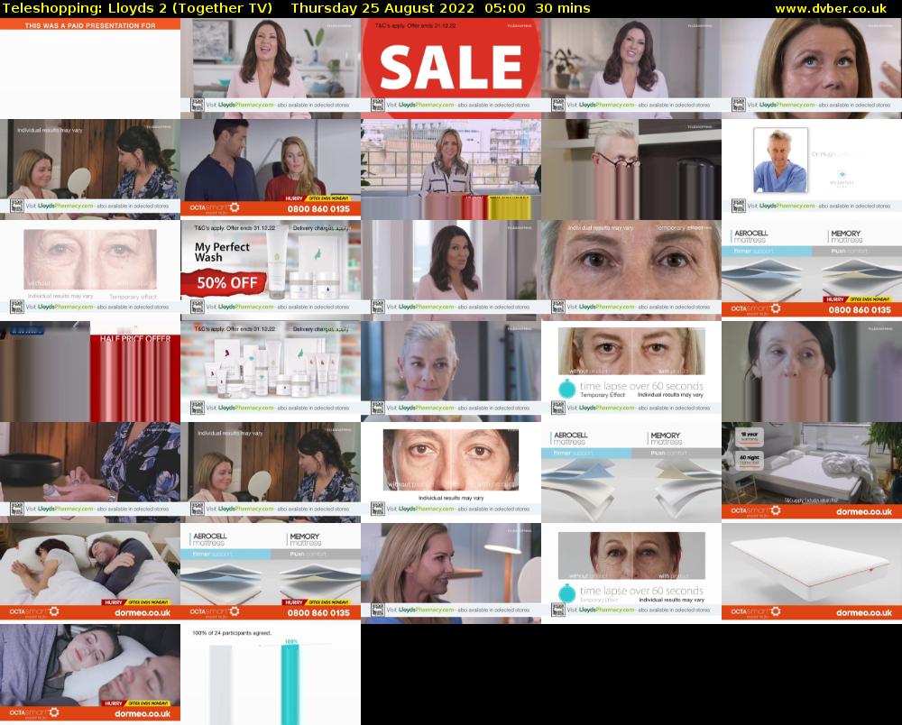 Teleshopping: Lloyds 2 (Together TV) Thursday 25 August 2022 05:00 - 05:30