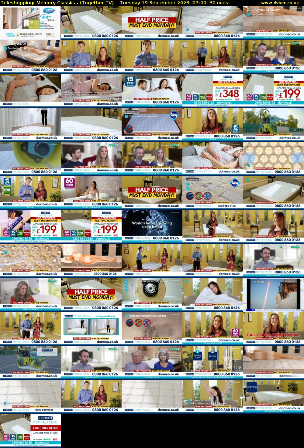 Teleshopping: Memory Classic... (Together TV) Tuesday 19 September 2023 07:00 - 07:30